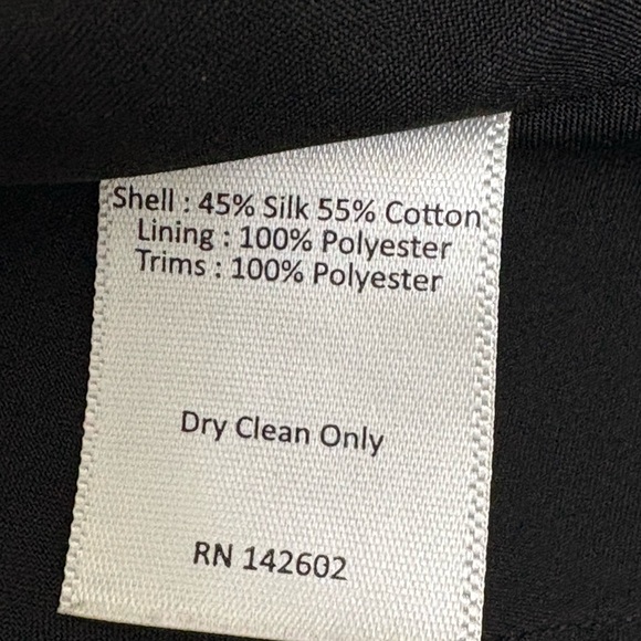 STS Sail to Sable Black Silk Blend Sleeveless Pleated Ruffle Trim Mini Dress - Picture 9 of 9